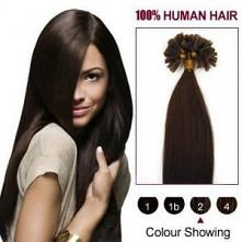 Cheap Nail Tip Human Hair Extensions 100S Dark Brown 20 Inch In Stock
