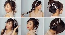  ribbon, hairstyle, tutorial