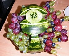 dekoracja Komunijna z arbuza