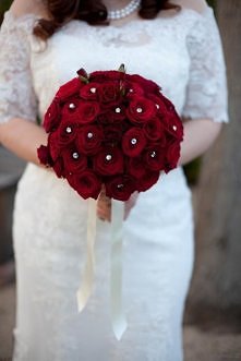 Bukiet ślubny z róż