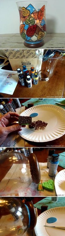  unusual, painted, vase, handmade