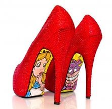 czerwone szpilki z oryginalną podeszwą