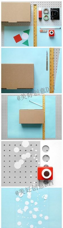 Potrzebne:
Kolorowy papier
Pudełko, które chcemy zapakować
Dziurkacz 
Ołówek
Gumka do mazania
Linijka
Nożyk kreślarski
Klej
Jak zrobić?
Wytnij prostokąt tak ze 2x większy od teg...