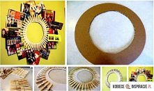 Potrzebne:

Tektura
Spinacze do ubrań
Klej
Nożyczki
Wykonanie:
Wytnij koło z tektury.
Spinacze przyklej do tekturowego koła. Pamiętaj aby nie kleić jeden obok drugiego tylko rób...