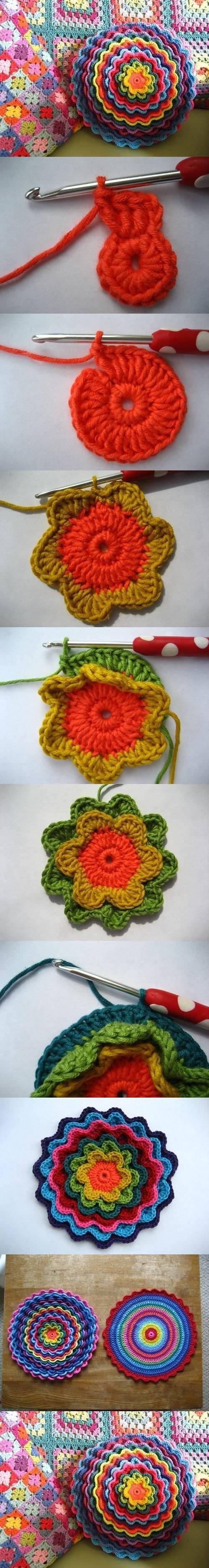 diy, crochet, flower, pattern, tutorial