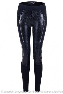 SKÓRZANE SPODNIE PIKOWANE