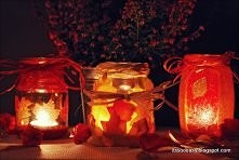 lampiony z jesiennych liści