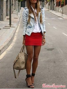 Boska czerwona spódniczka &...