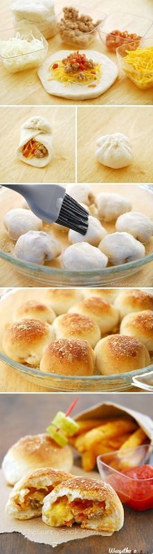 BUŁECZKI Z MIĘSEM MIELNYM, SEREM I POMIDORAMI