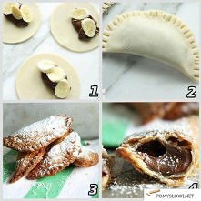 Czekoladowe pierożki z bananami