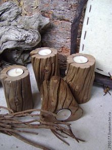 świeczniki drewno