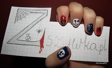 paznokcie na Halloween ;)