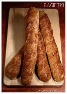 Bagietki domowej roboty

SKŁADNIKI:

300 g mąki
220 ml letniej wody
1 łyżka cukru
1 łyżeczka soli
1,5 łyżeczki suszonych drożdży
ok. 1 łyżka oliwy z oliwek


Do posmarowania

1 ...