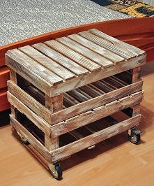 stolik na kółkach ze skrzyn...