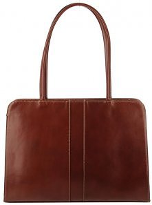 Klasyczna skórzana torebka, brązowa
