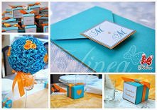 Turkusowo-pomarańczowe wesele