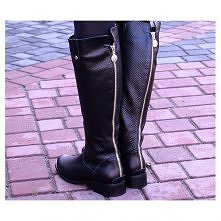 wysokie skórzane kozaki ze ...