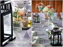 mięta i koral dekoracja sal...