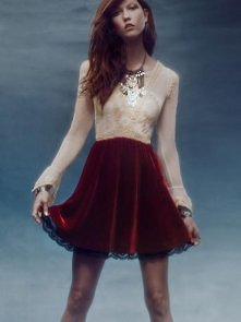 Free People V For Victorian Velvet Mini Dress