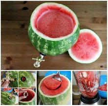 sorbet z arbuza podany w arbuzie:)