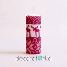 świeca wykonana ręcznie w technice decoupage