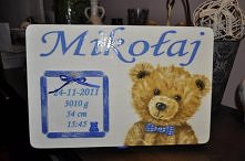 Skrzyneczka dla maluszka ozdobiona metodą decoupage.