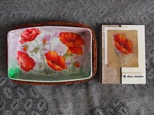 "Maki". Półmisek i kartka: decoupage + scrapbooking.
