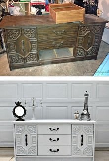 Komoda przed i po 
biała