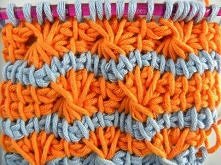 Tunesisch Häkeln - Sternchenmuster zweifarbig