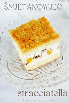 Śmietanowiec stracciatella

Ciasto: - 3 szkl. mąki - 1/2 szkl. cukru pudru - 5 żółtek - 2 łyżeczki proszku do pieczenia - 250 g masła lub margaryny 
Z podanych składników zagnie...