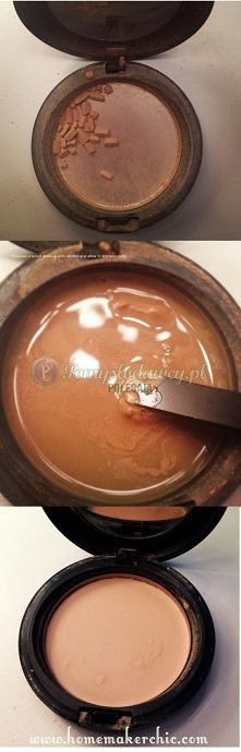 POKRUSZONY PUDER TO NIE PROBLEM - JEST SPOSÓB ŻEBY GO NAPRAWIĆ - WYSTARCZY, ŻE WYMIESZASZ GO DOKŁADNIE Z ODROBINĄ ALKOHOLU I ODSTAWISZ NA NOC DO ODPAROWANIA :D