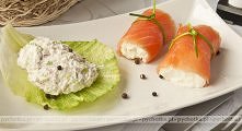 Roladki z łososia i serka