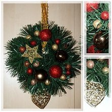 nie od dziś święta kojarzą się z górą prezentów oraz stosami ozdób domów. Oto mój pomysł na  wianek świąteczny :)