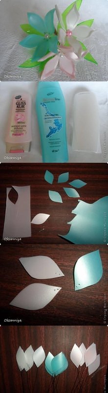 plastic bottle, diy, flower...