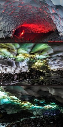 Jaskinia lodowa wewnątrz wu...