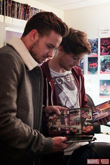 Liam and Louis at Marvel Comics office - 05.12.2013