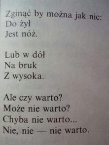 Nie warto(chyba)