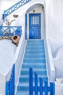White and Blue in Santorini , Greece.