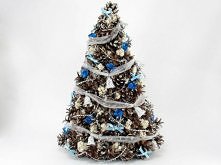 choinka biało niebieska