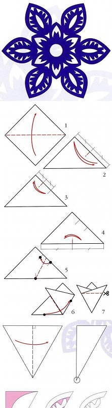 snowflakes, paper pattern, tutorial