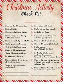 Lista na Święta, którą trzeba wypełnić! (a przynajmniej kilka jej punktów;)