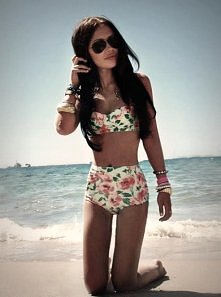 kostium kąpielowy floral