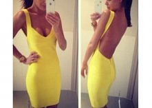 żółta sukienka bandage