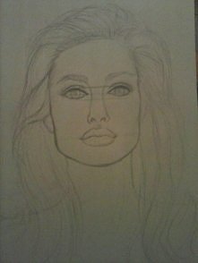 Yay. Nigdy nie myślałam, że wezmę się za rysowanie sławnych postaci. A jednak. Szkic Angeliny Jolie. Twarz = tragedia. c;