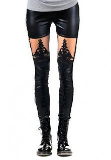 legginsy z tiulem i koronką