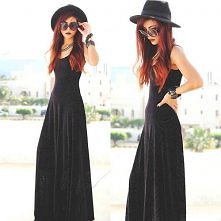 czarna długa sukienka