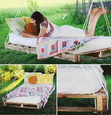 diy, hanging pallet bed, tutorial