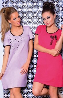 Taro Anita 400 koszula wrzosowa Krótka koszulka damska z wysokogatunkowej bawełny (100%), z krótkim rękawem, z przodu delikatny nadruk