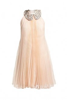 Plisowana jedwabna sukienka z odpinanym kołnierzykiem z kryształkami :) Więcej na moim profilu