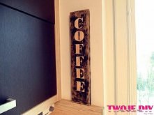 Napis Coffee na desce wykonany bardzo prostą metodą <kliknij> zobacz krok po kroku